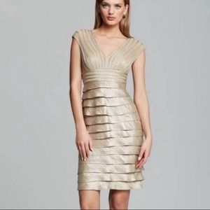 Scarlett Nite Gold Ruffled/Layered Dress Size 12